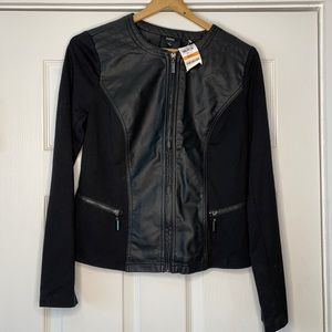 NWT Faux Leather detailed jacket